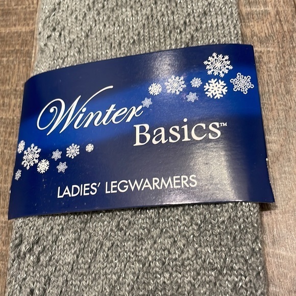 Winter Basics Gray and silver knit leg-warmers OS - Picture 2 of 5